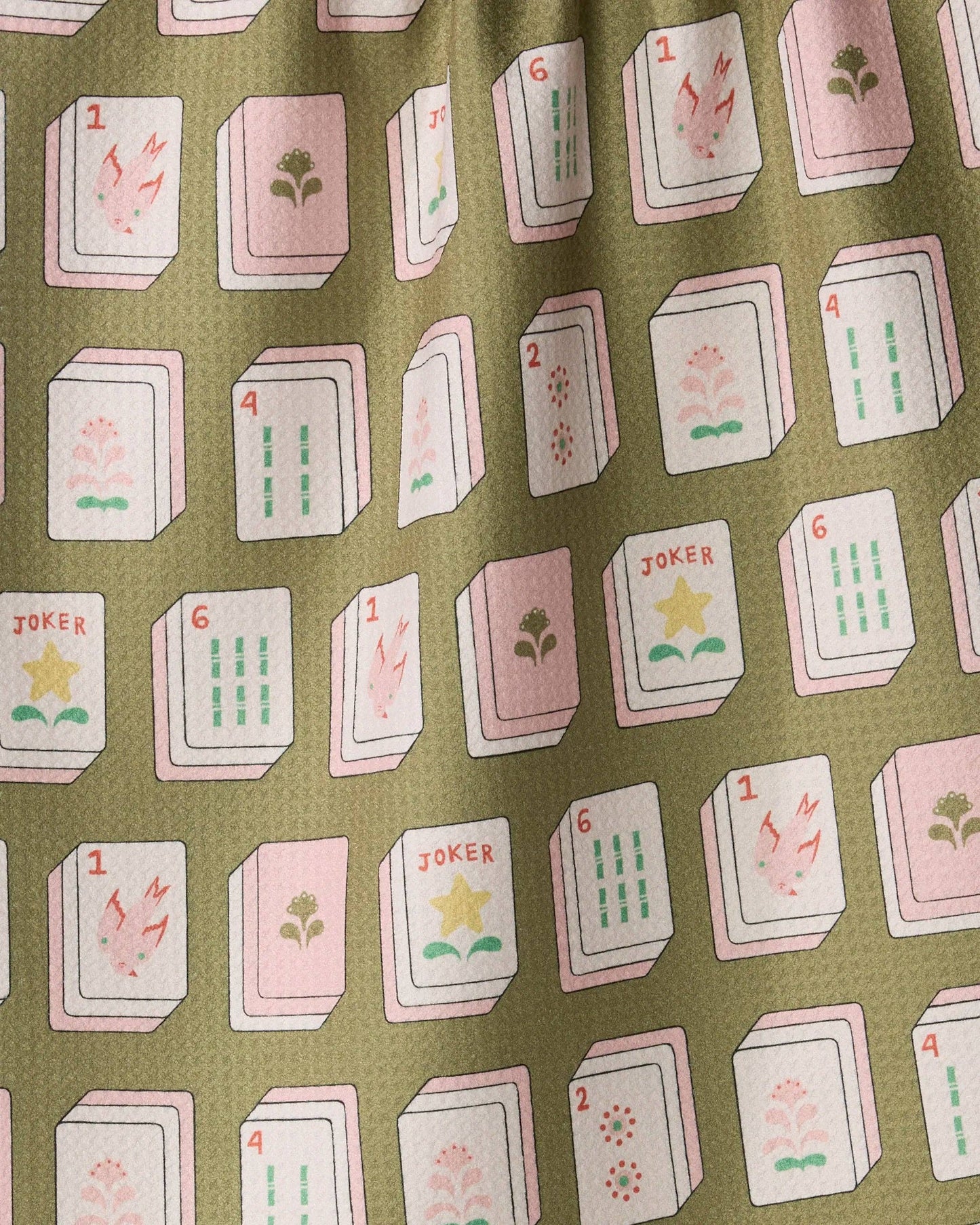 Geometry - Flower Tiles Tea Towel - Mahjong