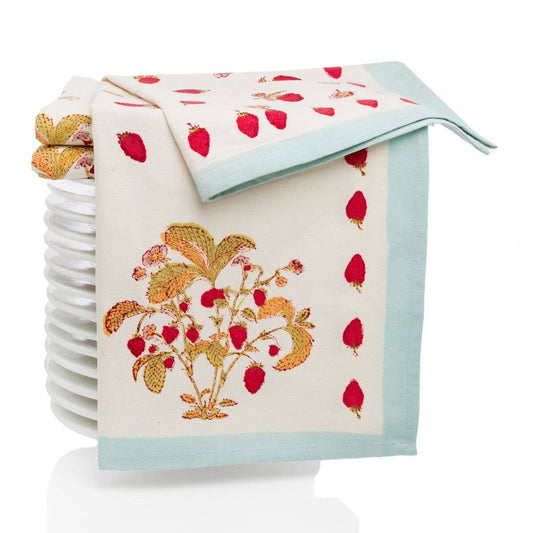 Strawberry Blue Tea Towel