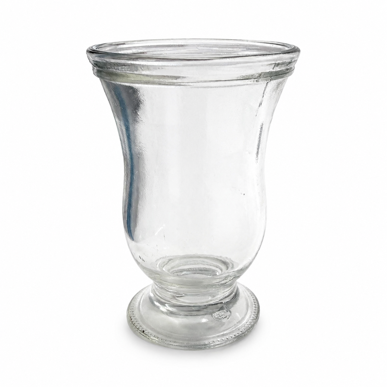 Vintage Clear Glass Footed Hurricane Vase