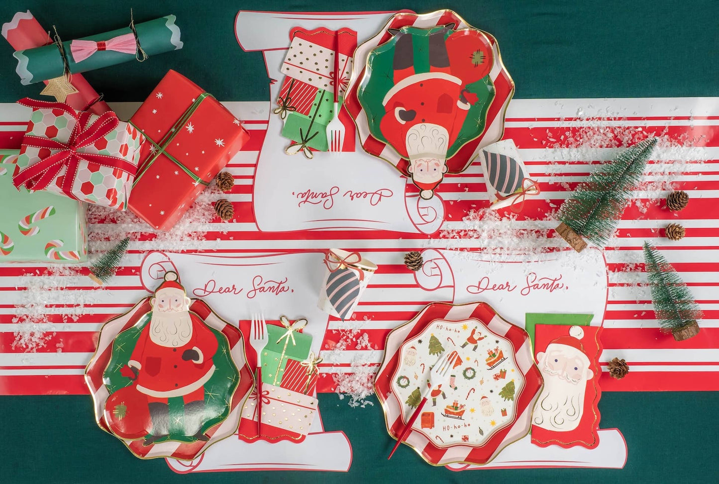 Holiday Stripes Dinner Paper Plates