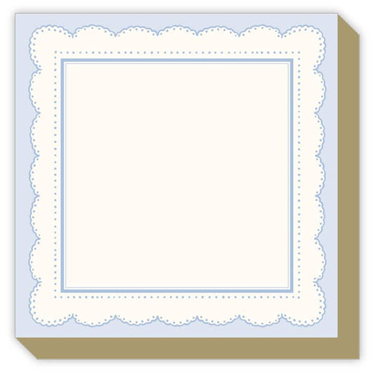 French Blue Scallop Border Luxe Notepad
