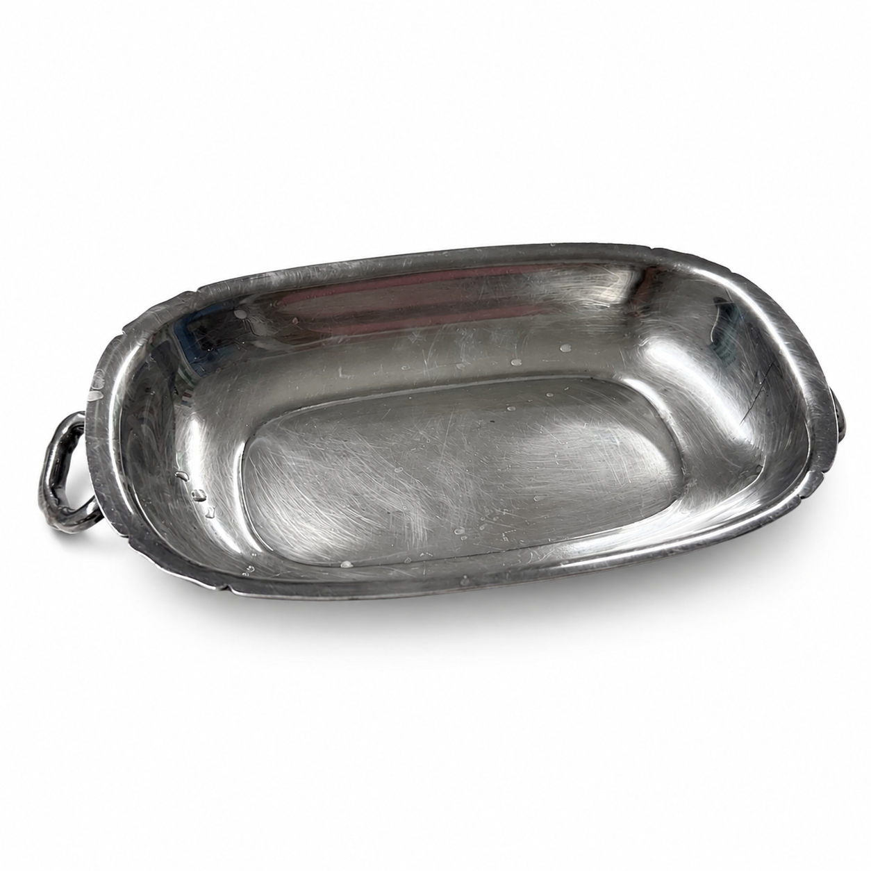 Vintage Silver-Tone Handled Serving Dish