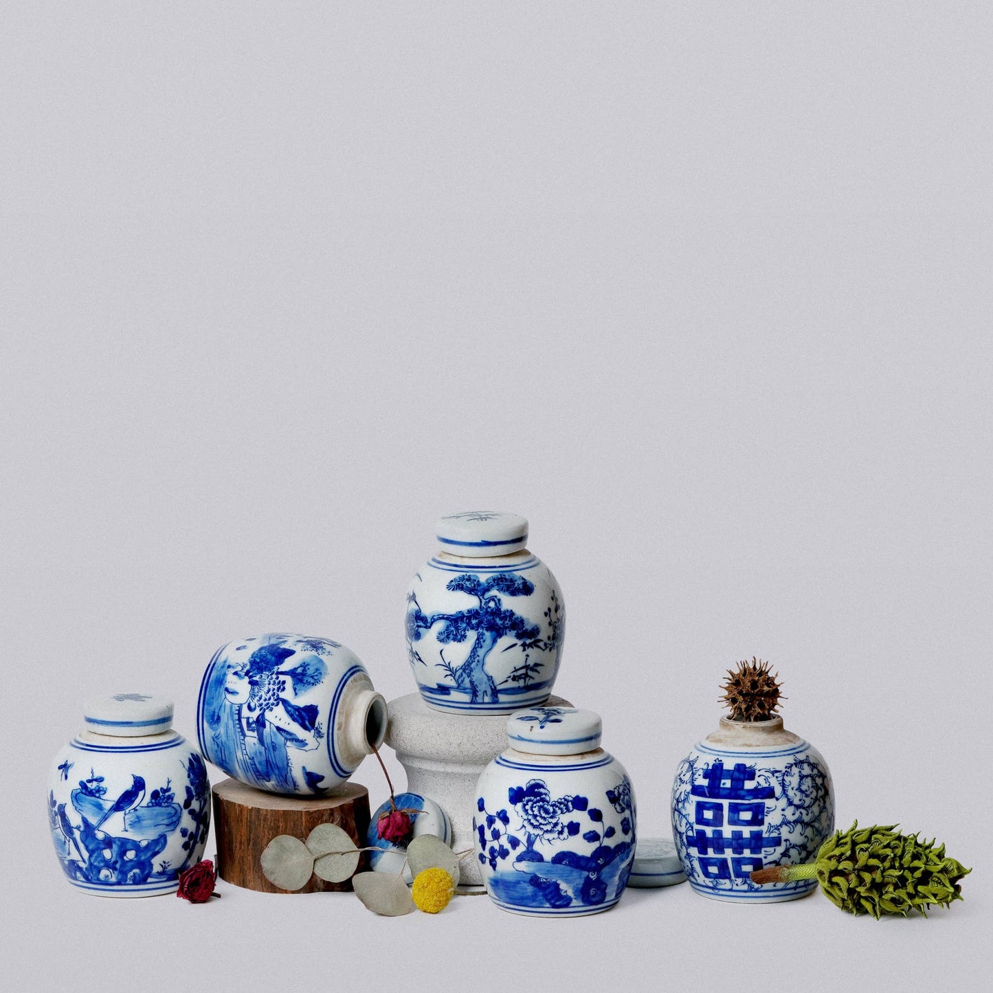 Porcelain Mini Double Happiness Round Jar