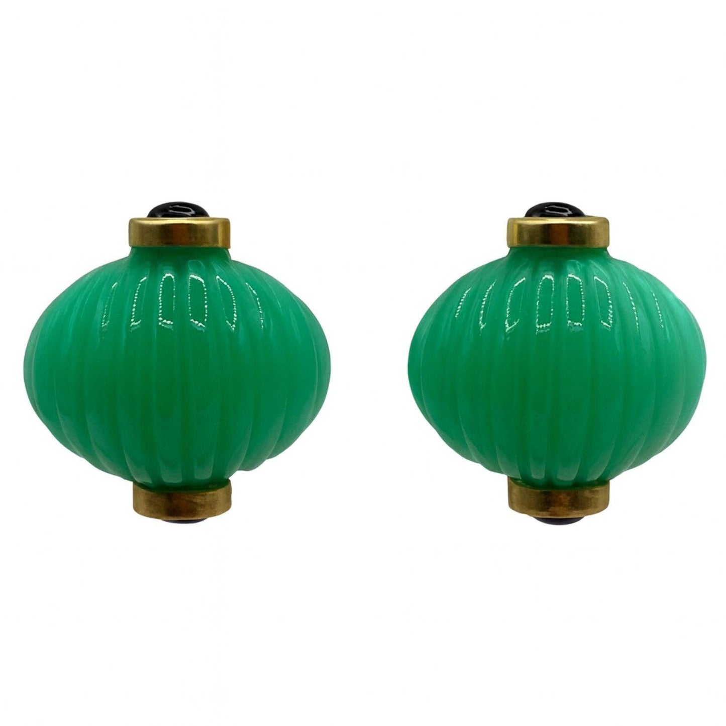 Luisa Carved Jade And Black Onyx Earrings