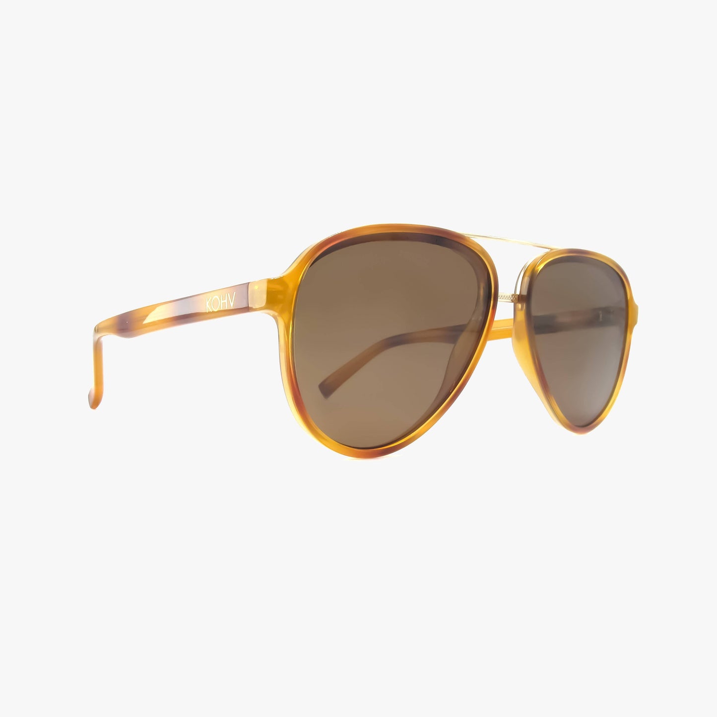 KNOX HONEY TORTOISE Polarized Fashion Aviator Sunglasses
