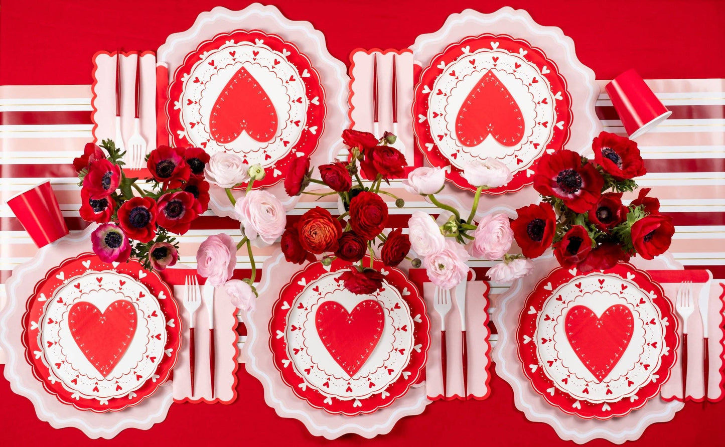 Heart Scallop Cocktail Napkins