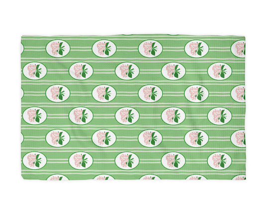 Hydrangea Flower Chinoiserie Kitchen Towel Preppy Spring