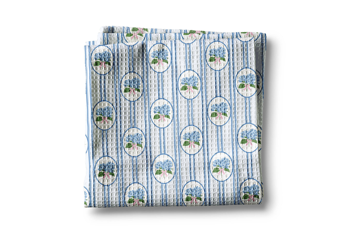 Hydrangea Flower Chinoiserie Kitchen Towel Preppy Spring