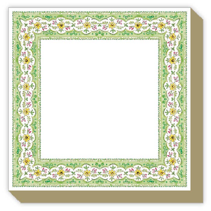 Green Botancial Border Luxe Notepad
