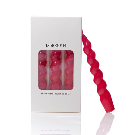 Magenta Spiral Taper Candles