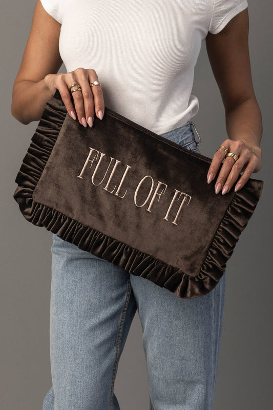 Full Of It Ruffle Travel Pouch