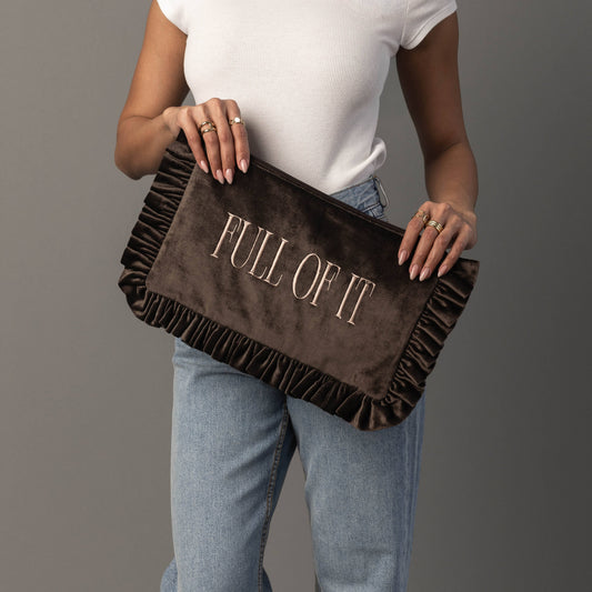 Full Of It Ruffle Travel Pouch