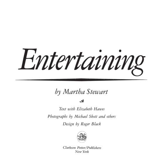 Entertaining Book, Martha's Iconic First Book