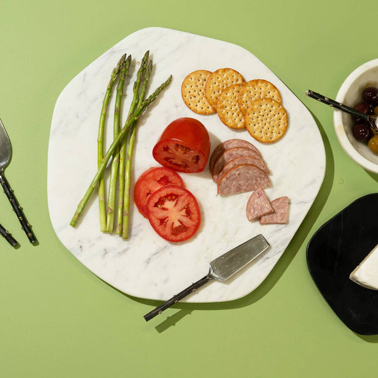 LG White Marble Plate