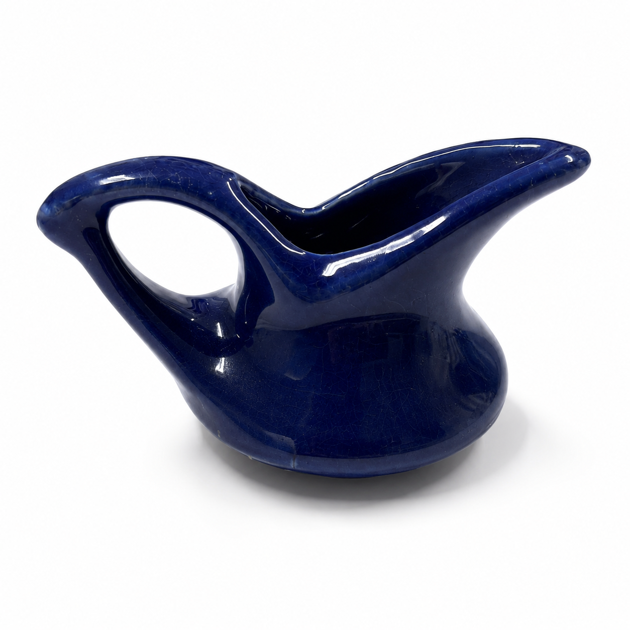 Vintage Miniature Cobalt Blue Ceramic Creamer