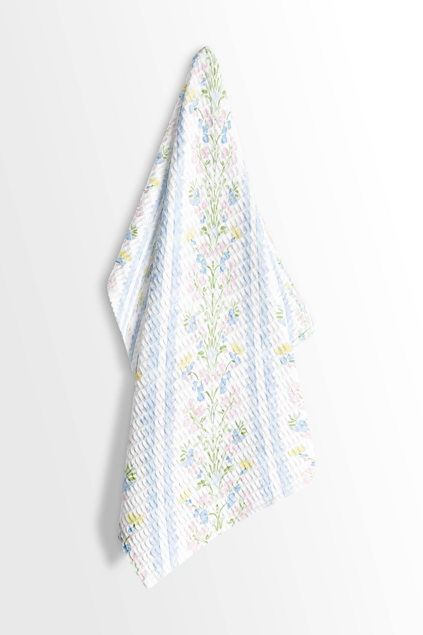 Chinoiserie Grandmillennial Kitchen Towel Blue Preppy Floral