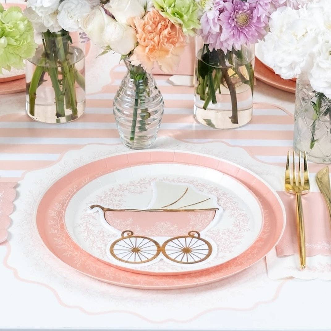 Floral Elegance Pink Dessert Plates