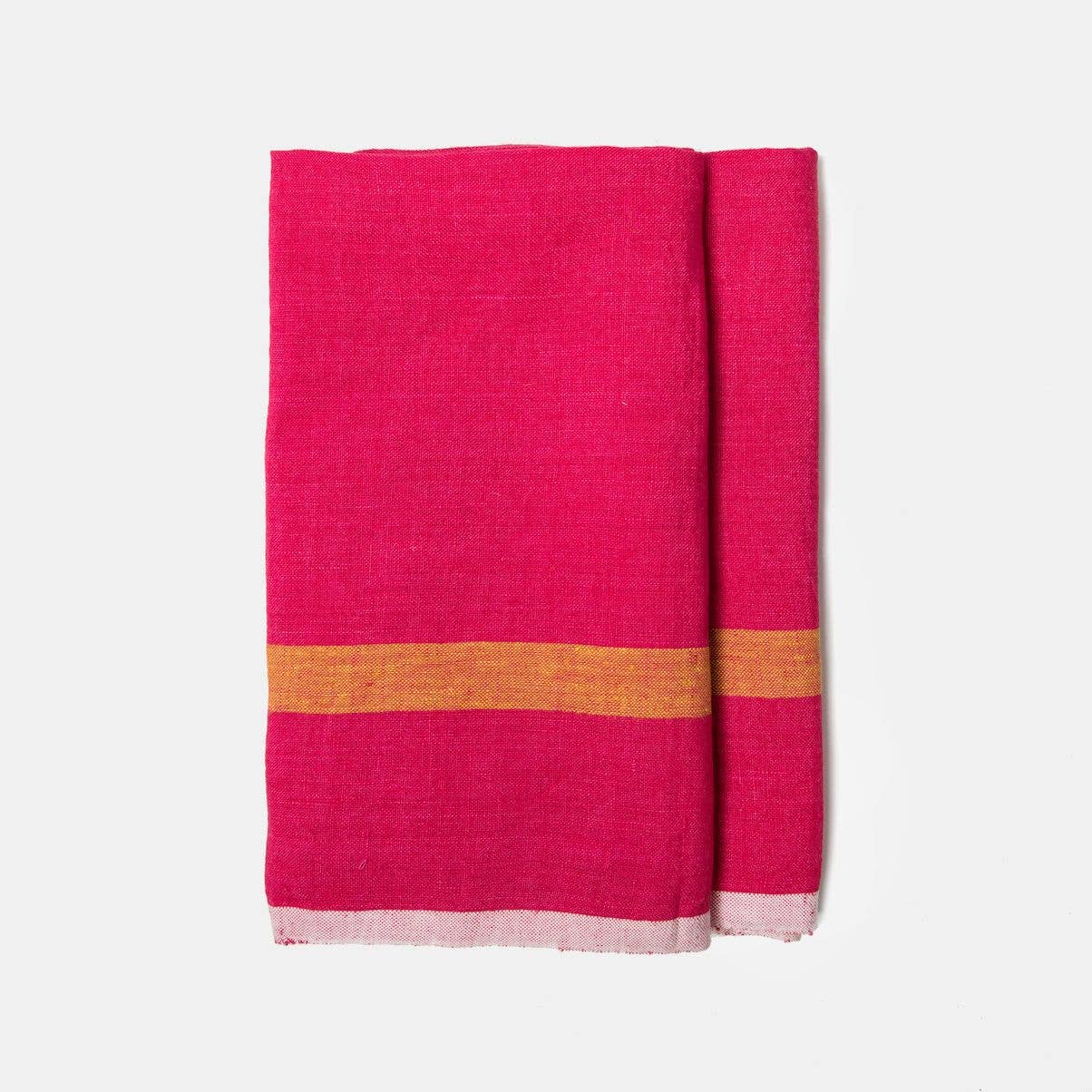 Linen Towel Pink & Lime