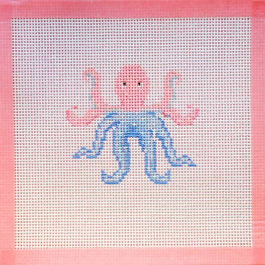 Glitter Octopus Hand Painted Needlepoint Canvas