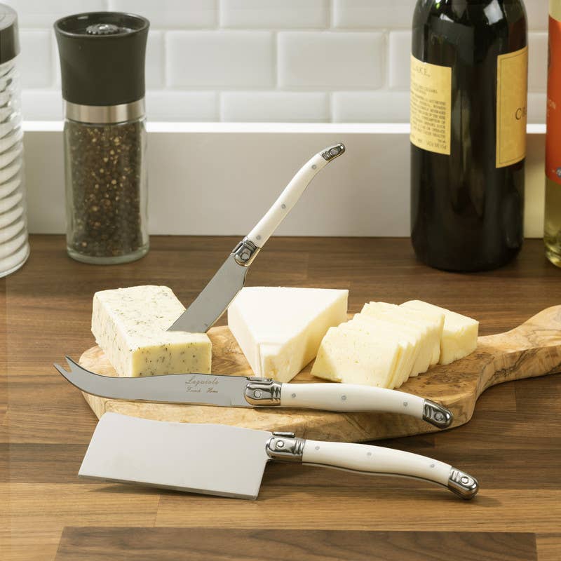 Set of 3 Cheese Knives - Faux Ivory