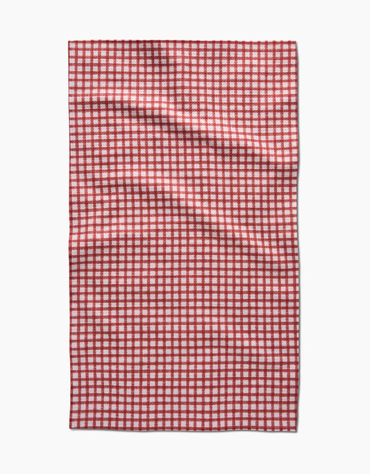 Geometry - Fireside Plaid Red Tea Towel