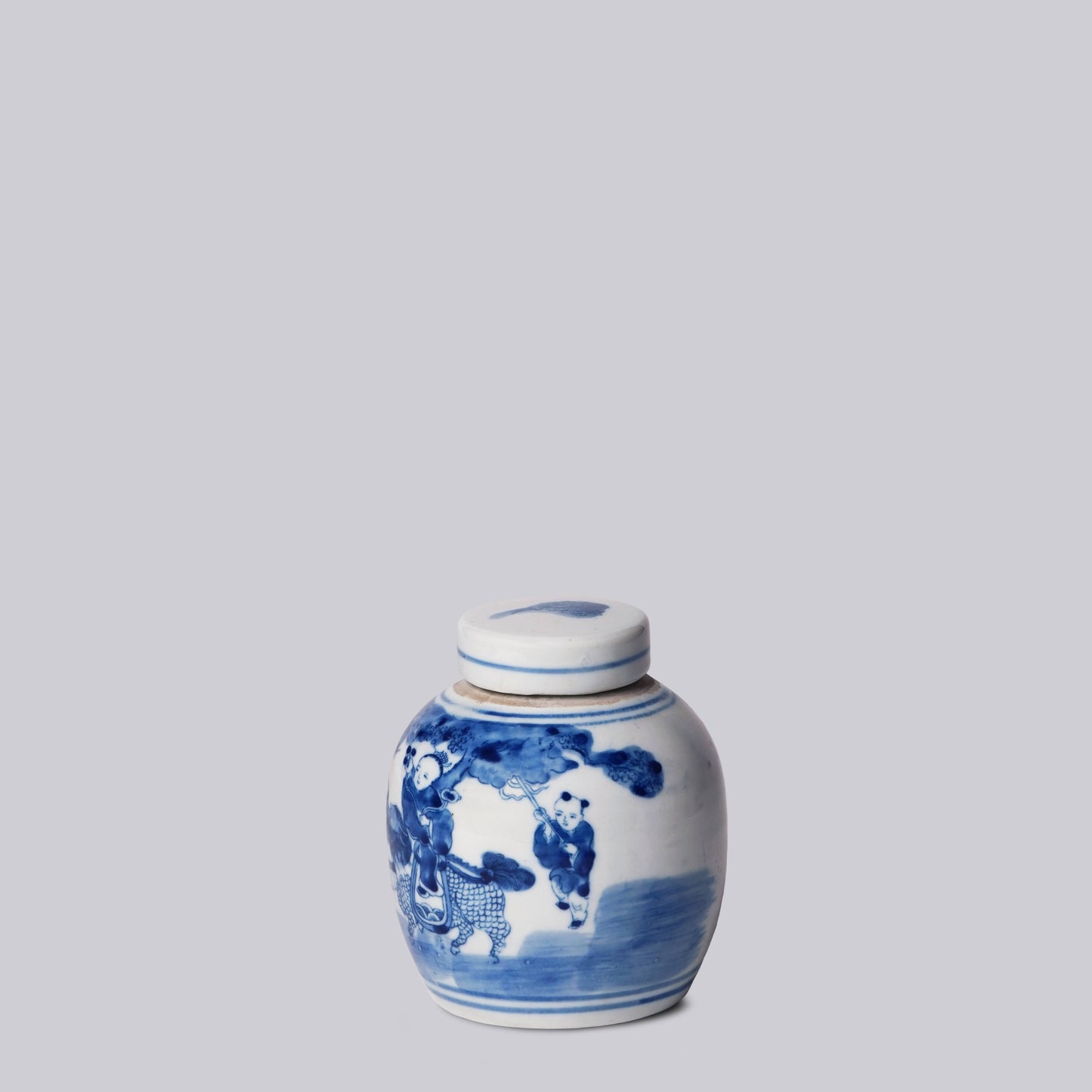 Porcelain Playing Children Round Jar