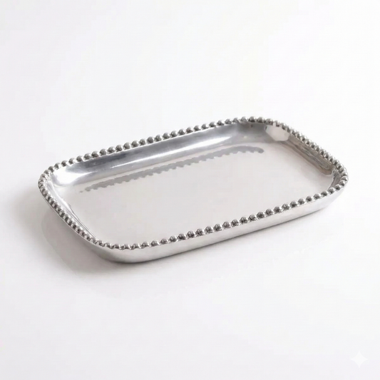 SM Engravable Rect Beaded Tray