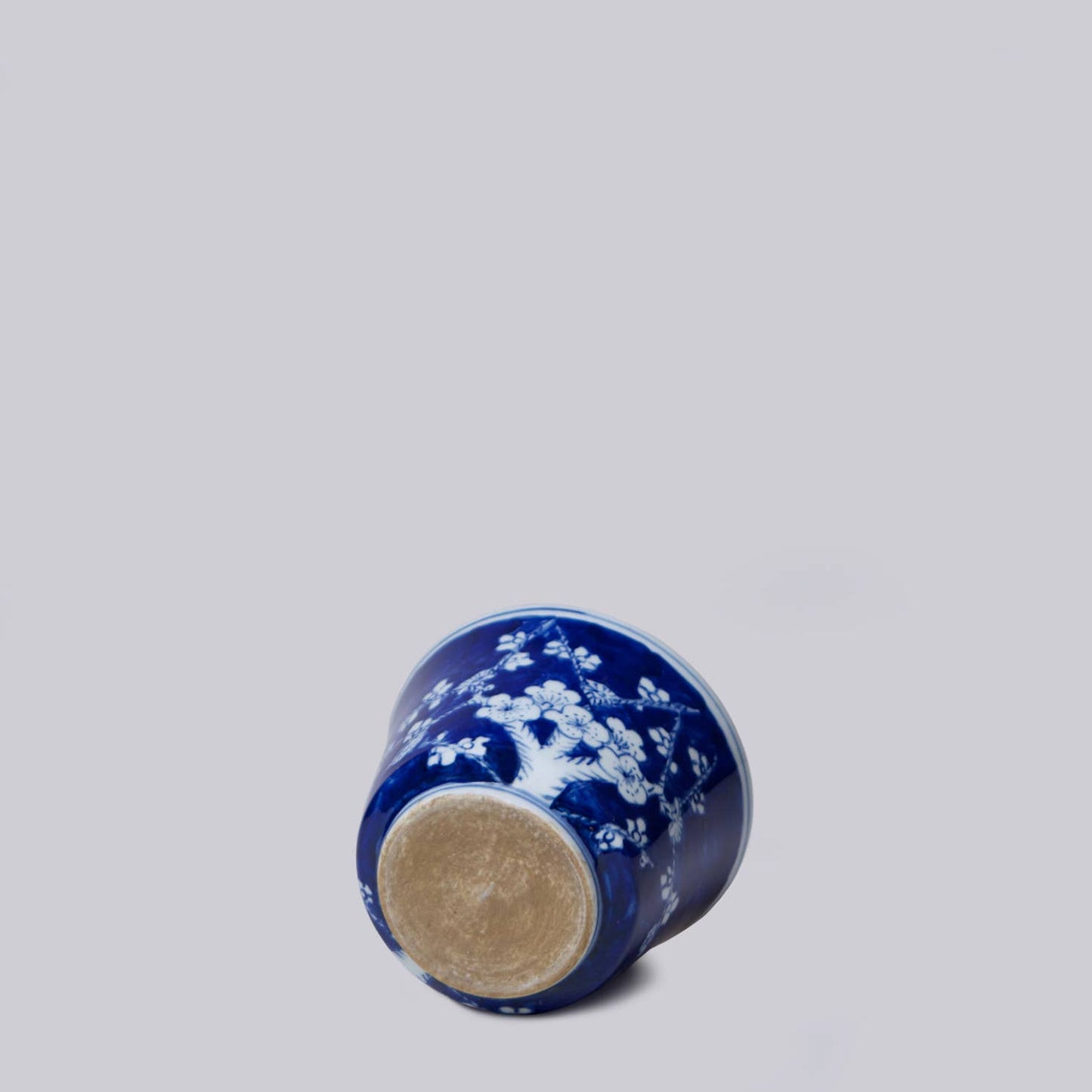 Tiny Blue and White Porcelain Plum Cachepot