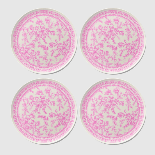 Bamboo Pink Toile Large Plates