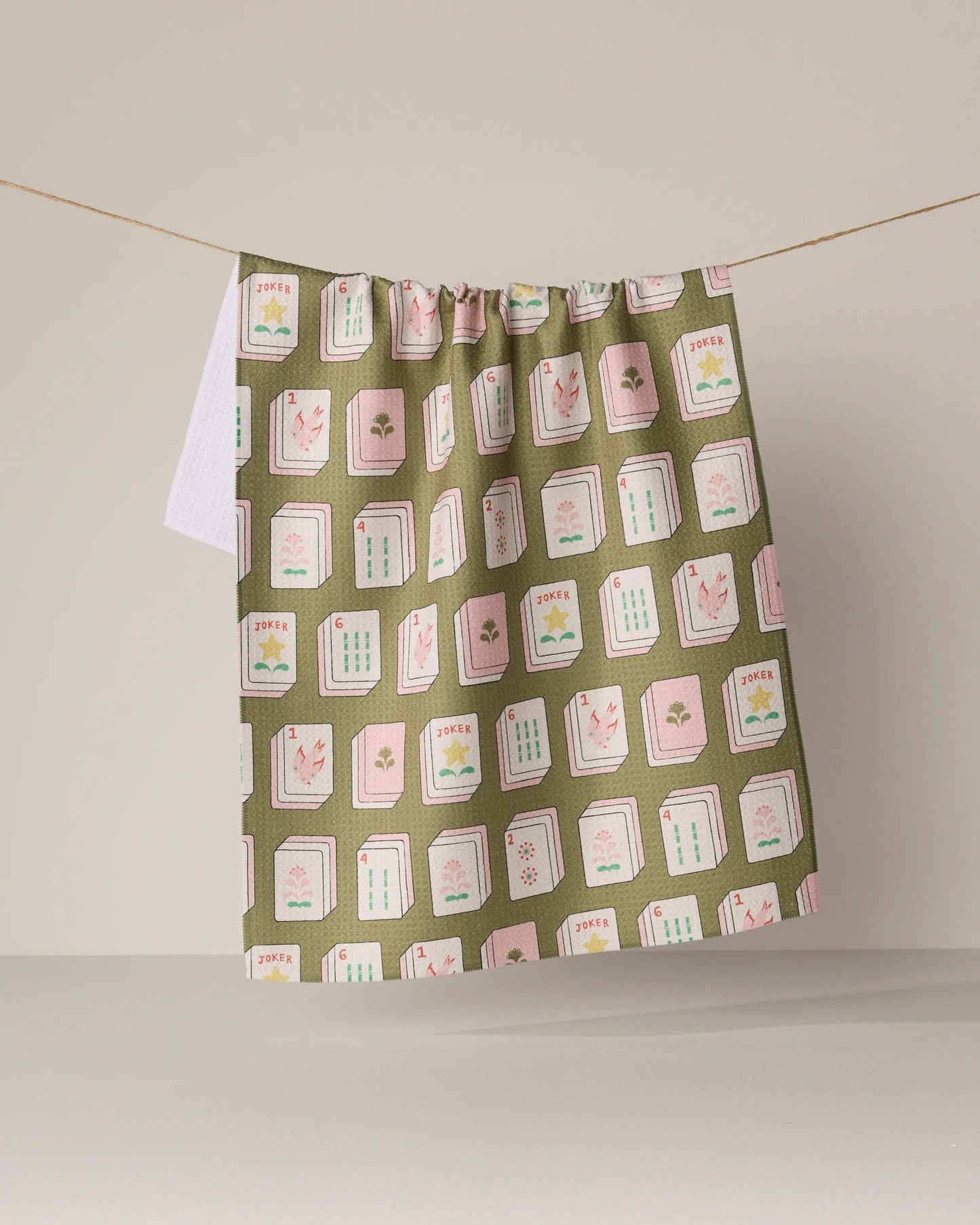 Geometry - Flower Tiles Tea Towel - Mahjong