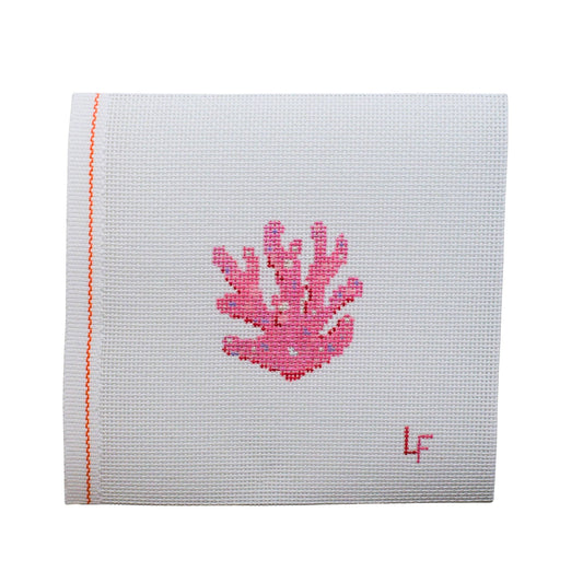 Glitter Coral Hand Painted Needlepoint Canvas