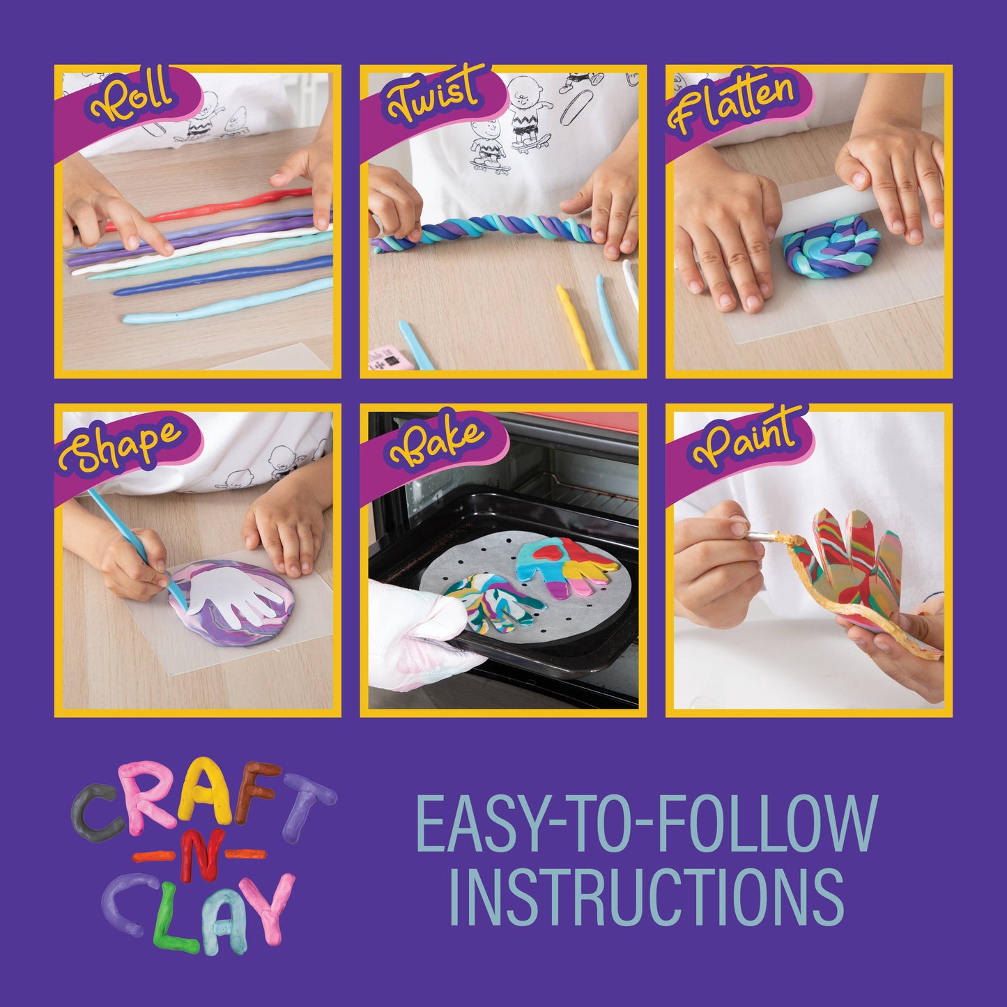Craft & Clay Handprint Dish Kit - Arts and Crafts for Kids