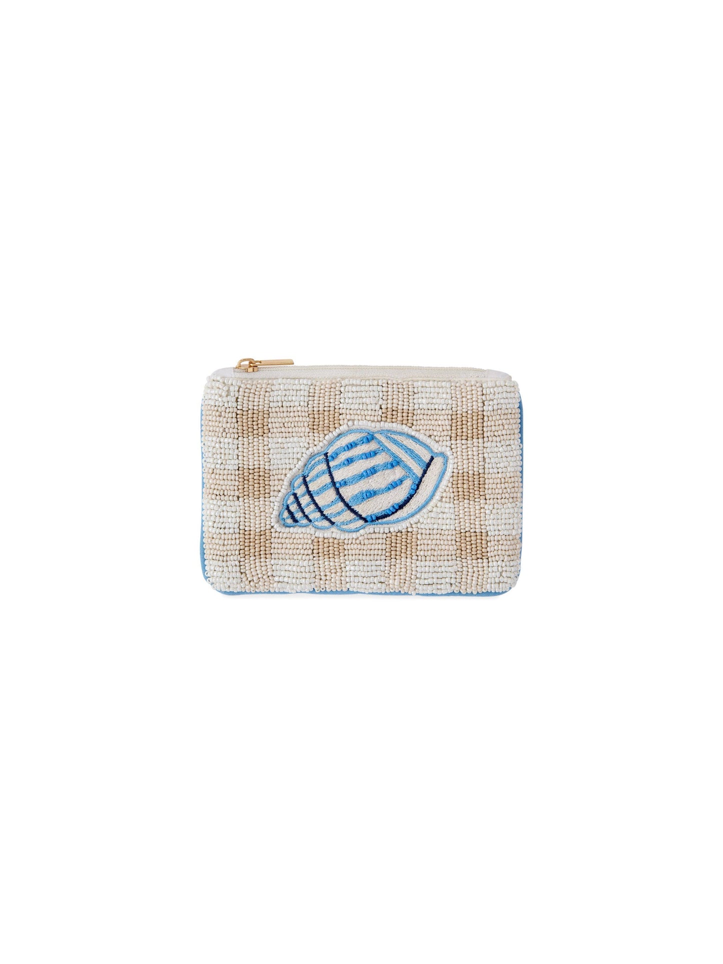 MARÉE BEADED COIN POUCH,BEIGE