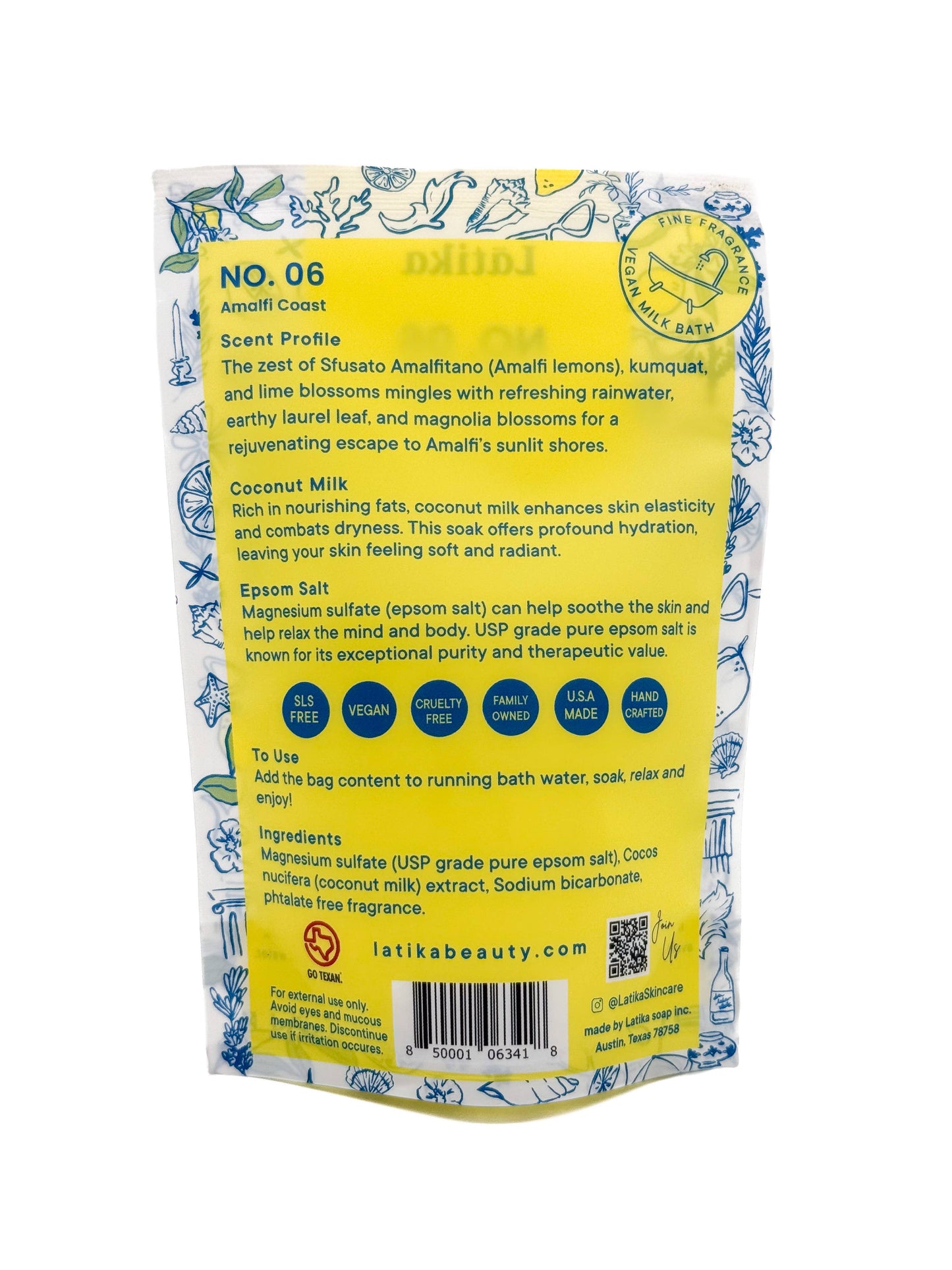 Amalfi Coast Vegan Milk Bath Soak – Citrus & Ocean Scent 🍋 