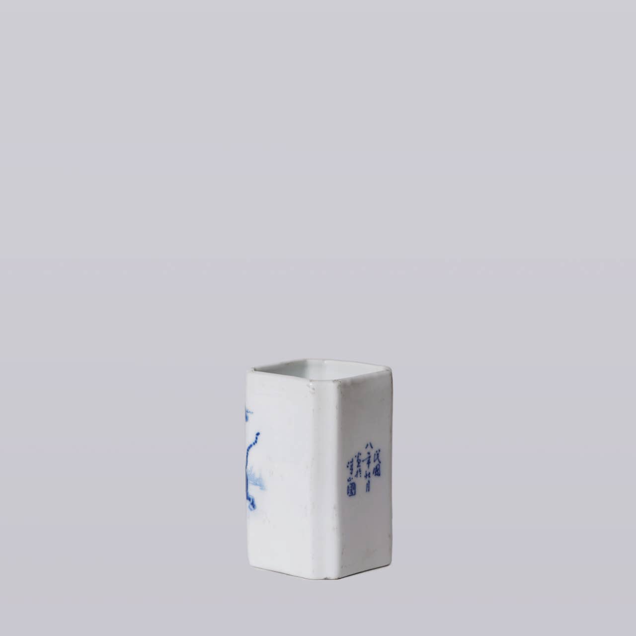 Blue and White Porcelain Tiger Square Vase