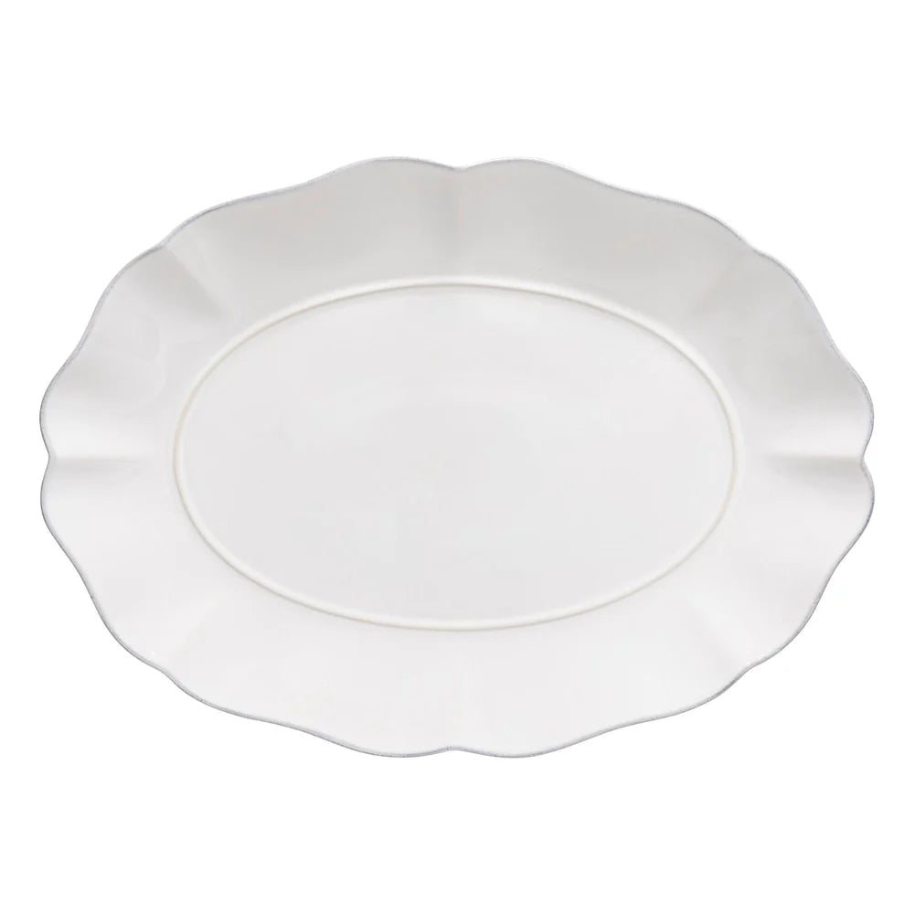 Rosa Oval Platter 16 in – White