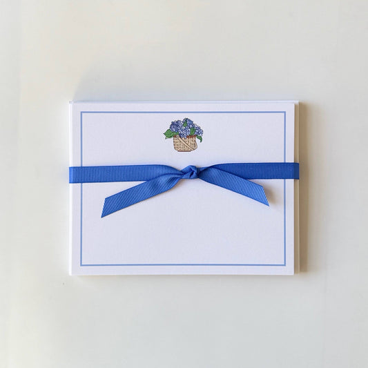 Georgetown Paperie - Hydrangea Basket - Flat Note Cards