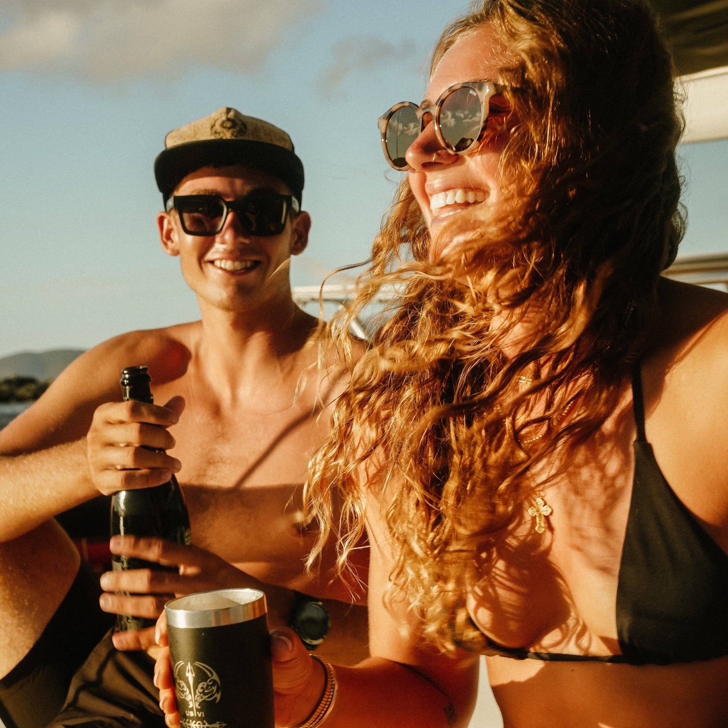 Polarized Round Sunglasses in Heron Blush