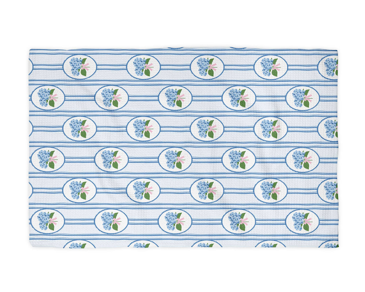 Hydrangea Flower Chinoiserie Kitchen Towel Preppy Spring