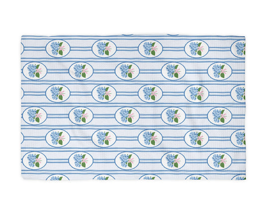 Hydrangea Flower Chinoiserie Kitchen Towel Preppy Spring