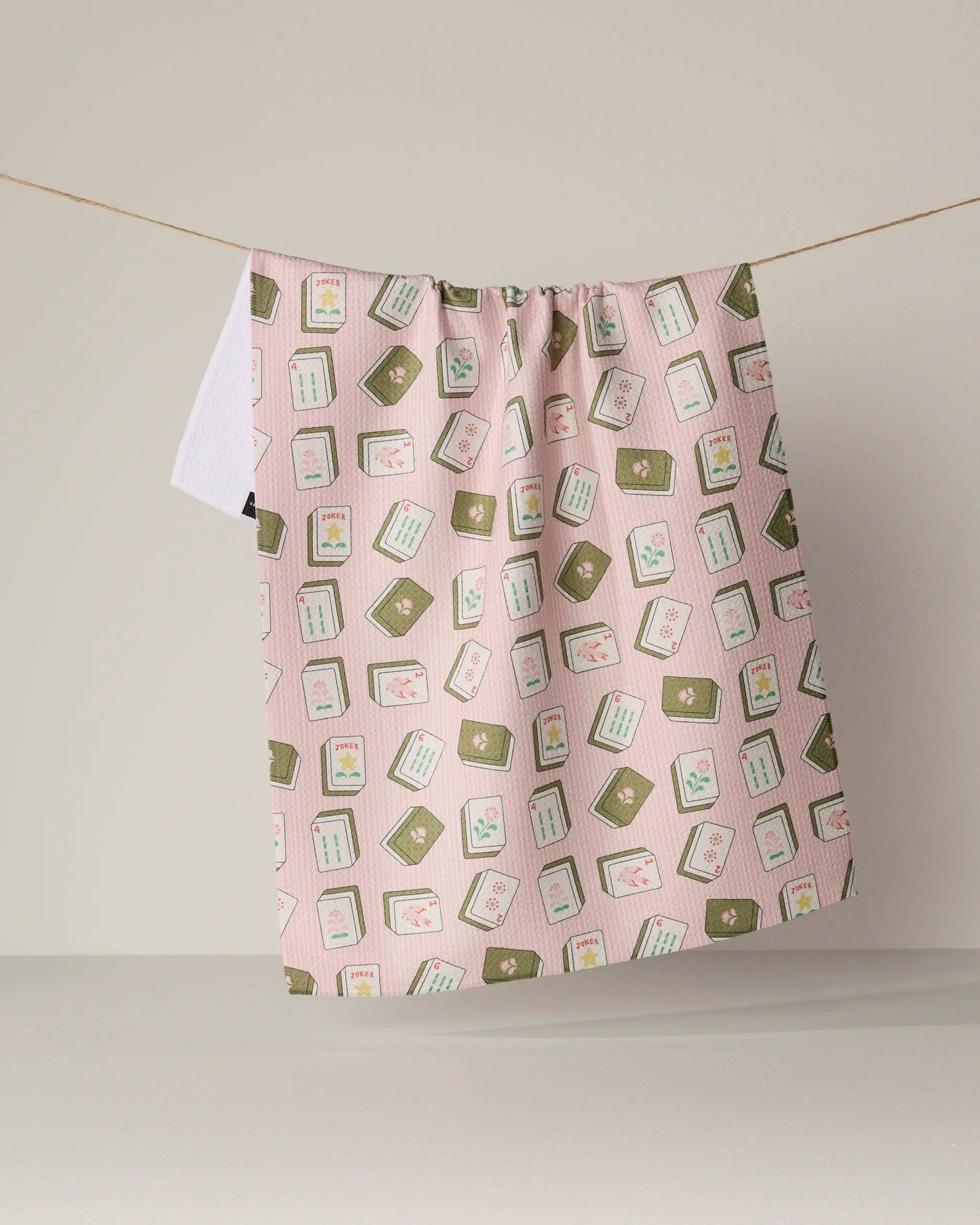 Geometry - Flower Tiles Tea Towel - Mahjong