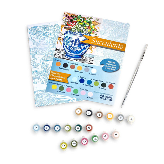 Chinoiserie Succulents Paint by Number Kit