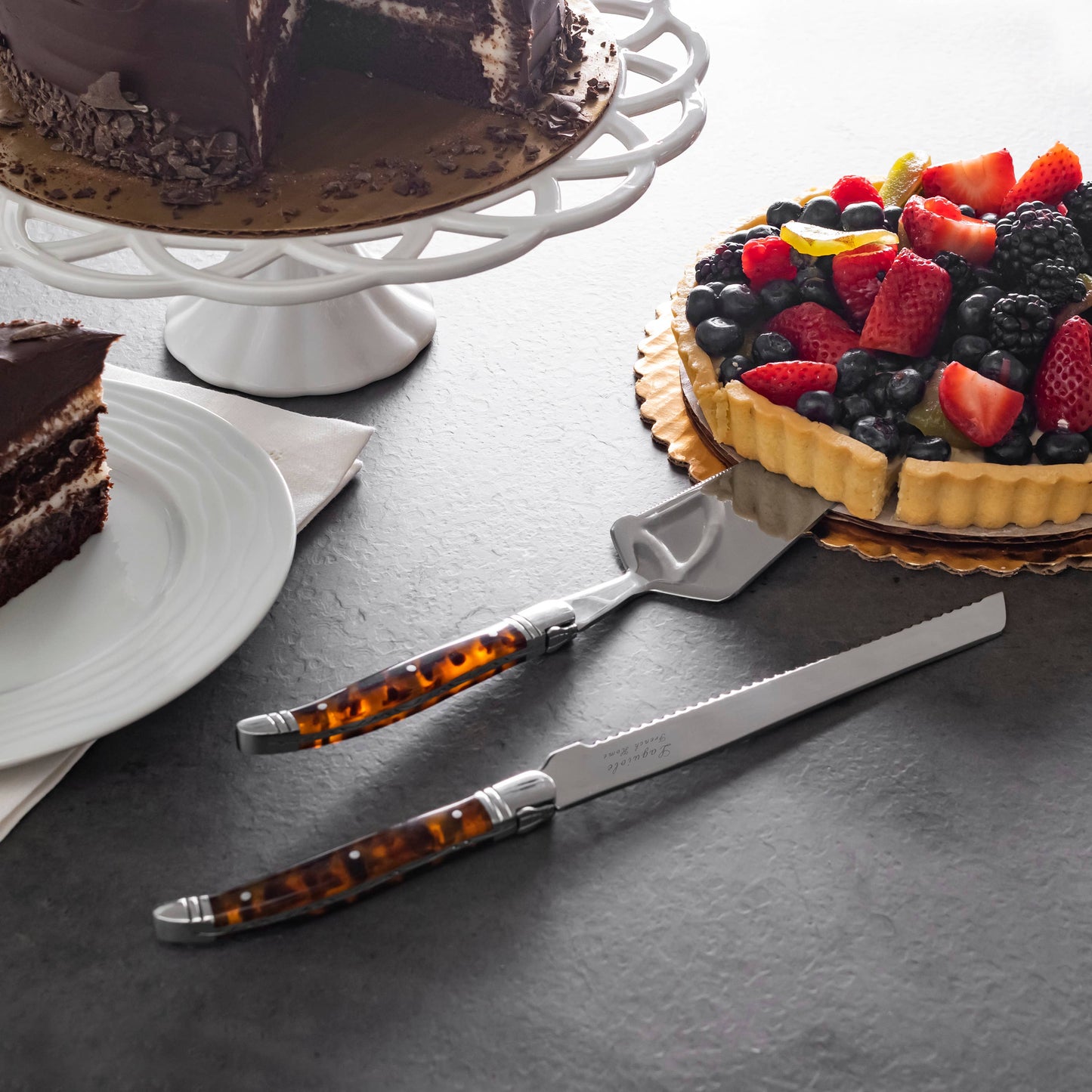 Tortoise Shell Cake & Pie Server Set