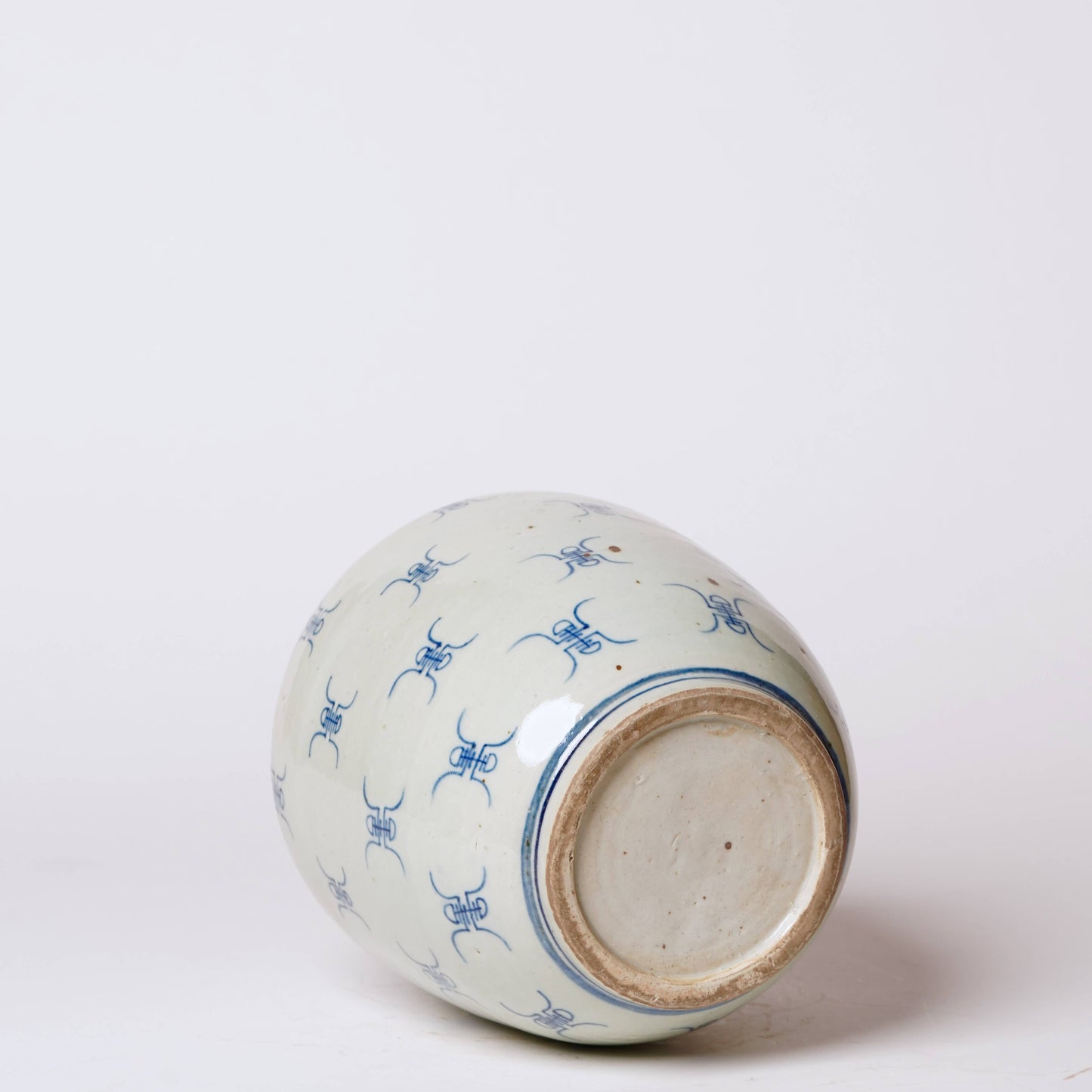 Blue and White Longevity Barrel Vase