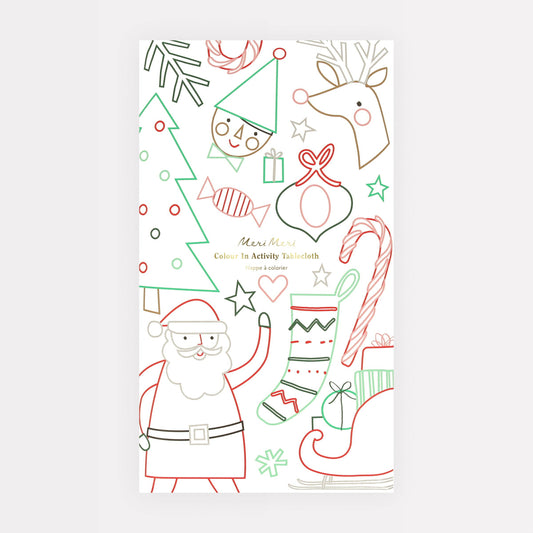 Christmas Colour In Activity Tablecloth