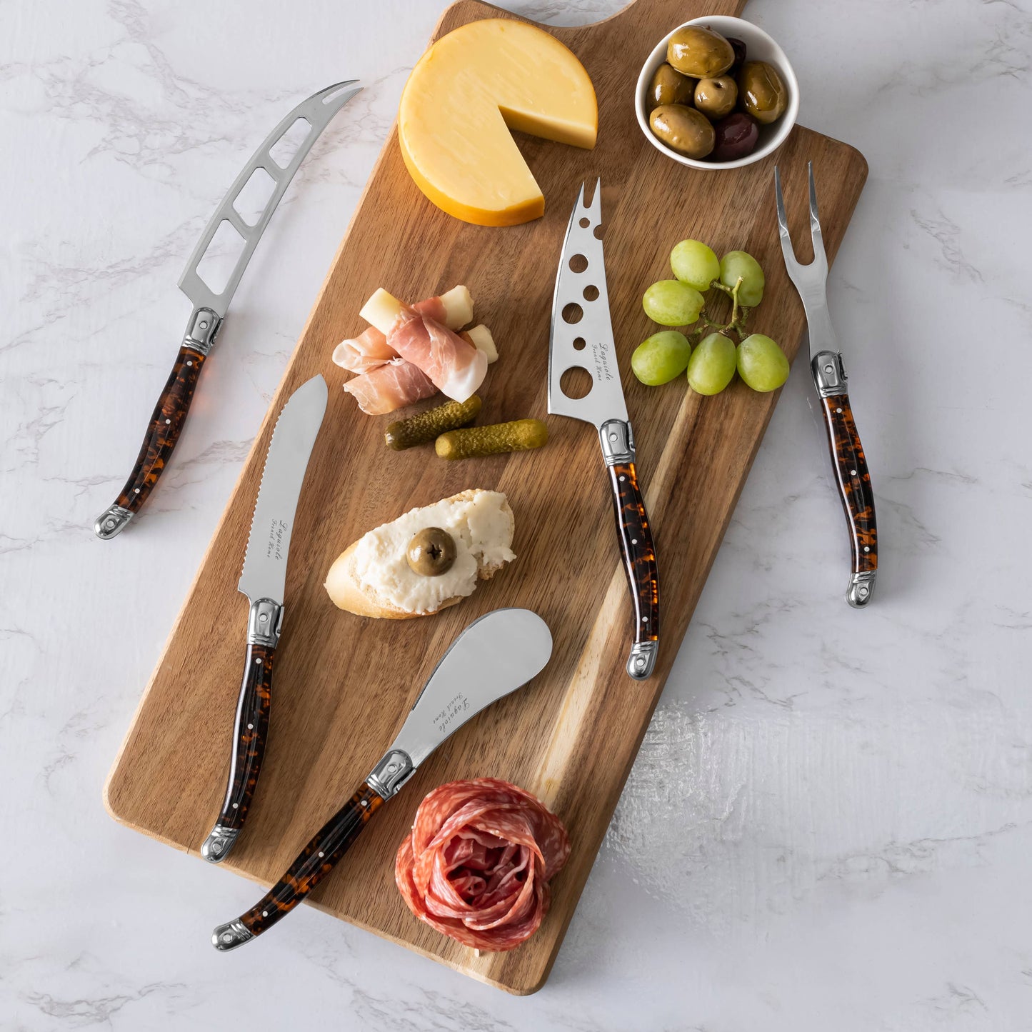 5-Piece Tortoise Shell Cheese Knife Set