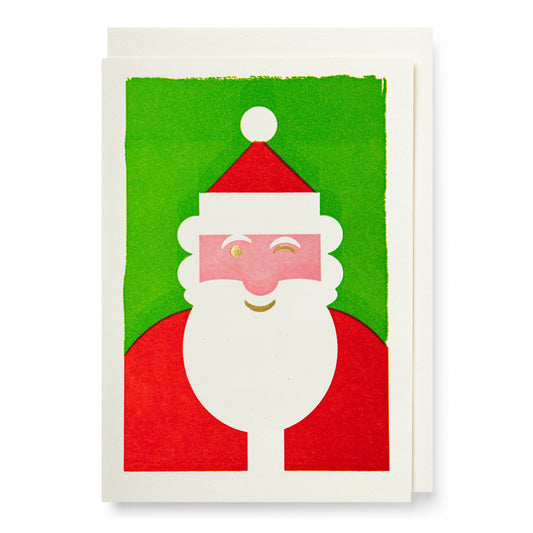 Winking Santa Christmas Card
