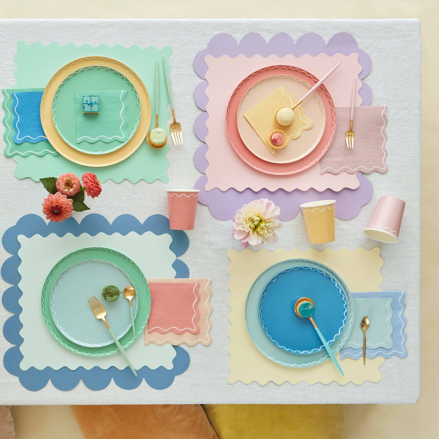 Mixed Wavy Line Small Napkins