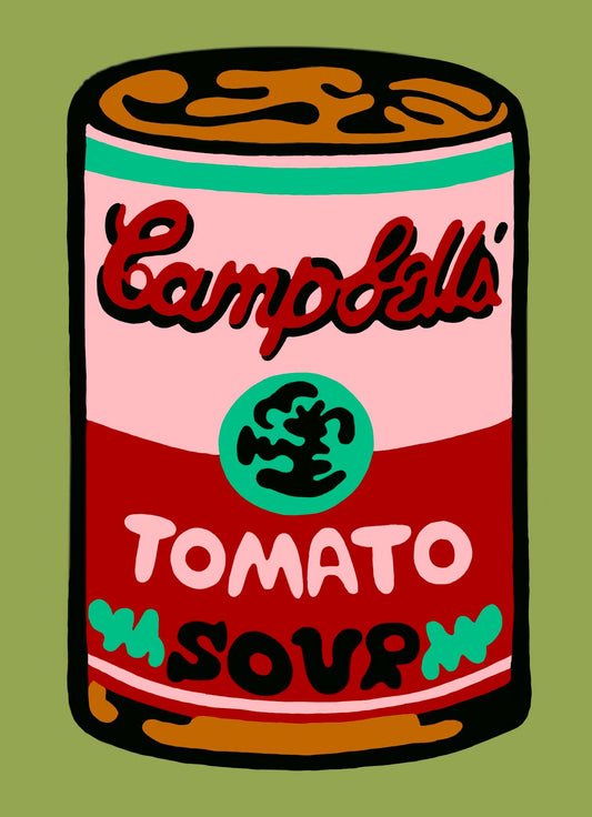 Tomato Soup Can Pink w/Green Paint by Number Kit