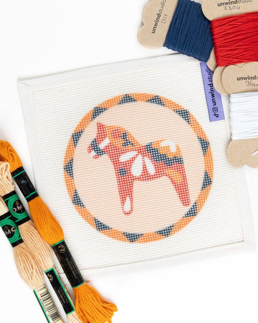 Dala Horse Red Needlepoint Ornament Kit